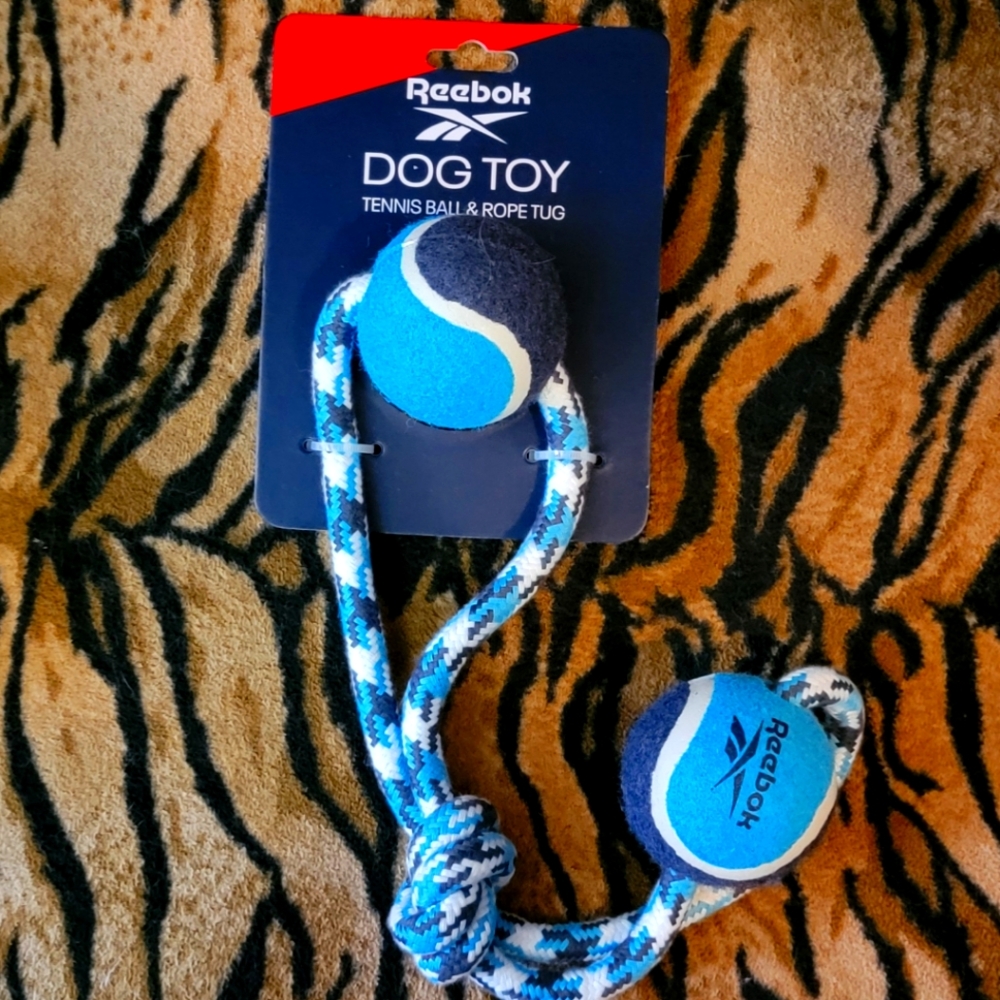 Reebok Dog Toy Tennis Ball & Rope Tug
